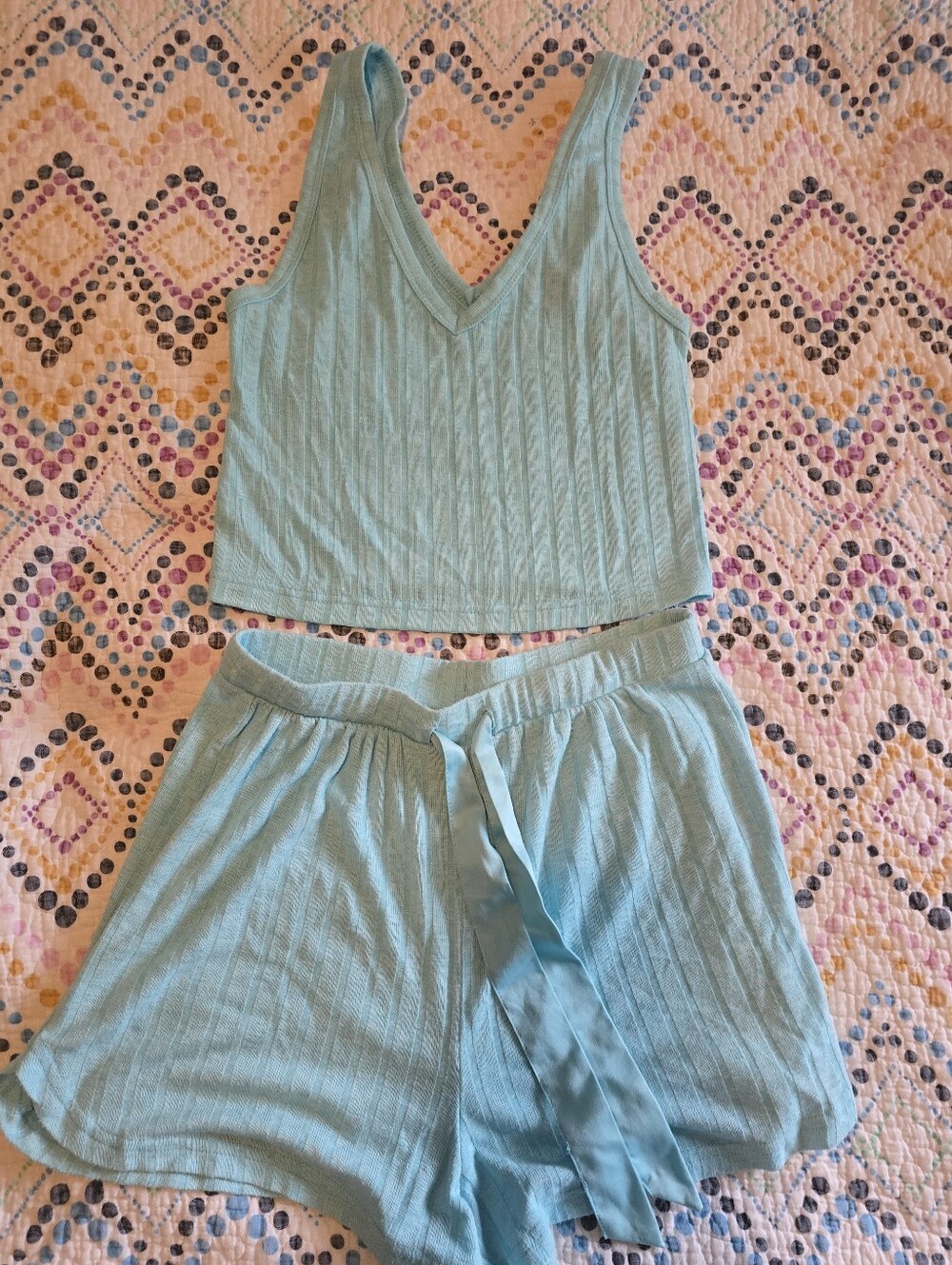 Womens Ribbed Lightweight Pj Set